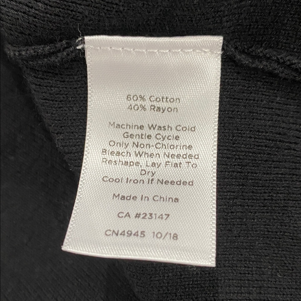 Talbots Solid Black Cotton Blend Open Front Cropp… - image 10